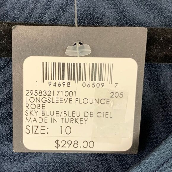 NWT Club Monaco women’s navy Long Sleeve Flounce asymmetric Dress size 10 - Picture 10 of 14